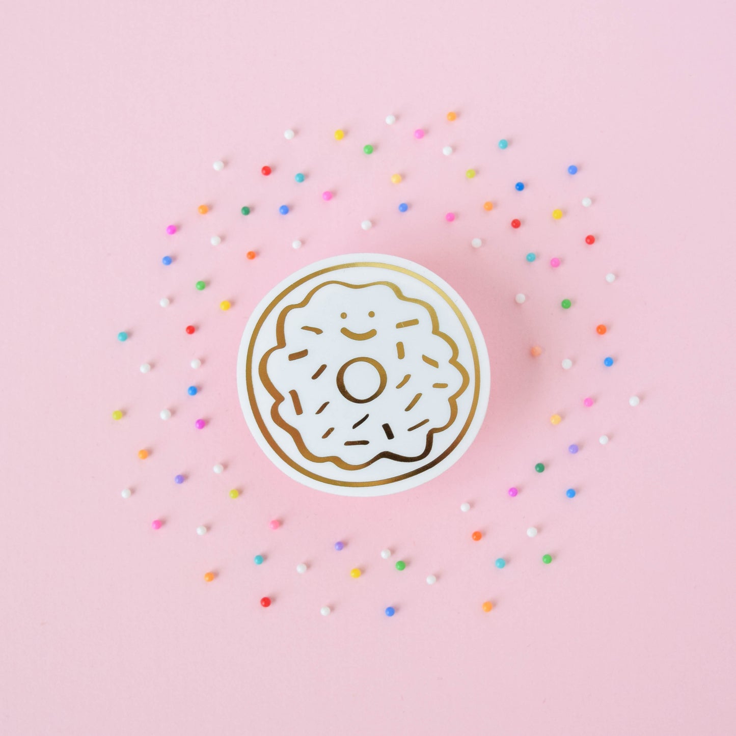 Goodbye Sale: Donut Gold Foil Vinyl Sticker Set of 10