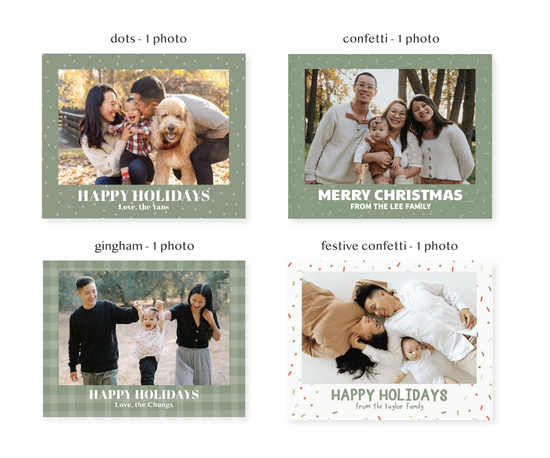 Custom Holiday Stationery: Family Photo Cards (Pattern)