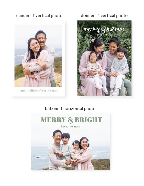 Custom Holiday Stationery: Family Photo Cards (Single)