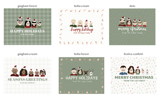 Custom Holiday Stationery: Family Portrait Cards (Pattern)