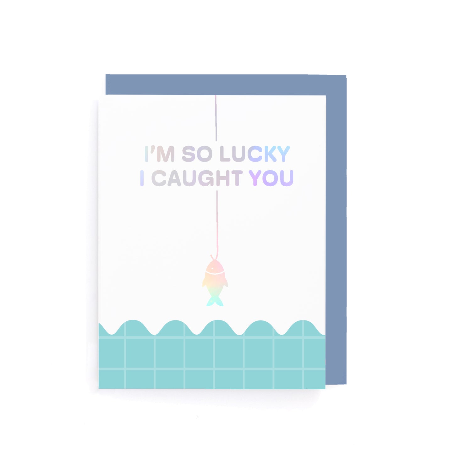 holographic valentines cards I'm So Lucky I Caught You Valentines Holographic Card