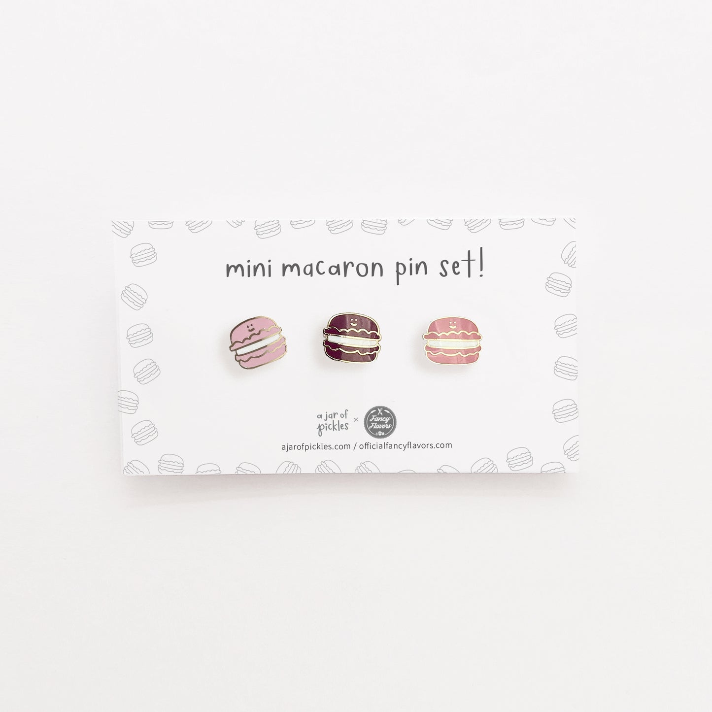 Mini Macaron Pin Set of 3 Fancy Flavors Collab