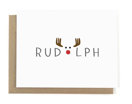 Rudolph Red Nosed Reindeer Christmas Card card A Jar of Pickles