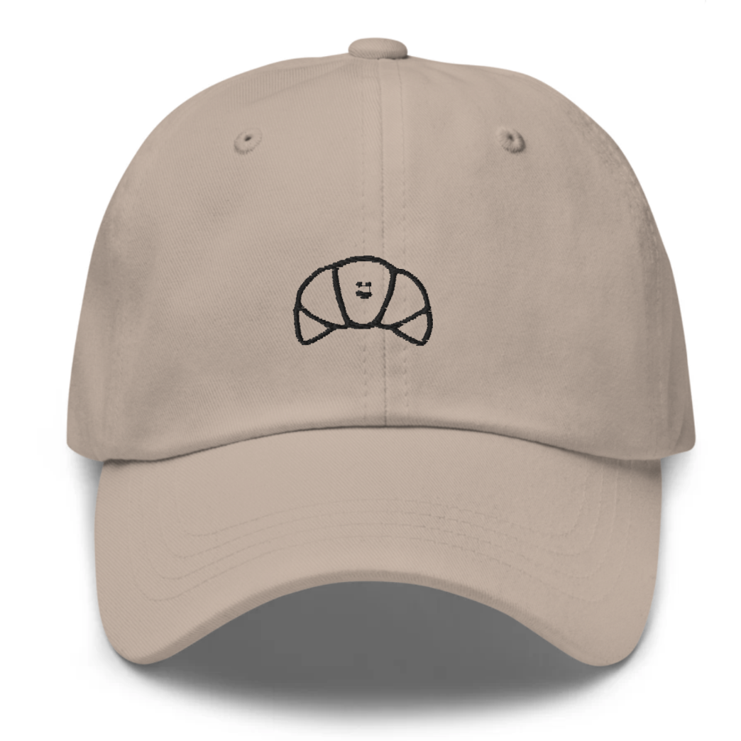 Croissant Embroidered Baseball Cap