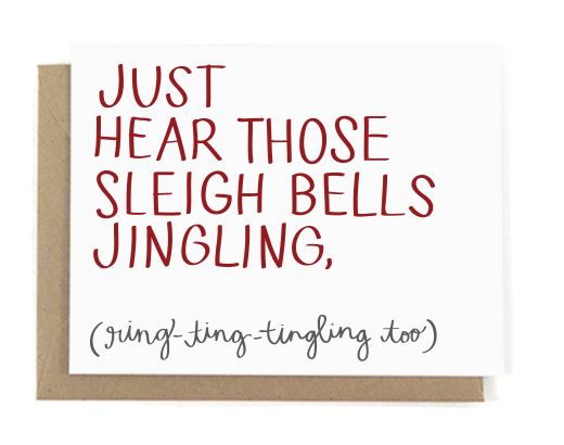Just Hear Those Sleigh Bells Jingling Christmas Card card A Jar of Pickles