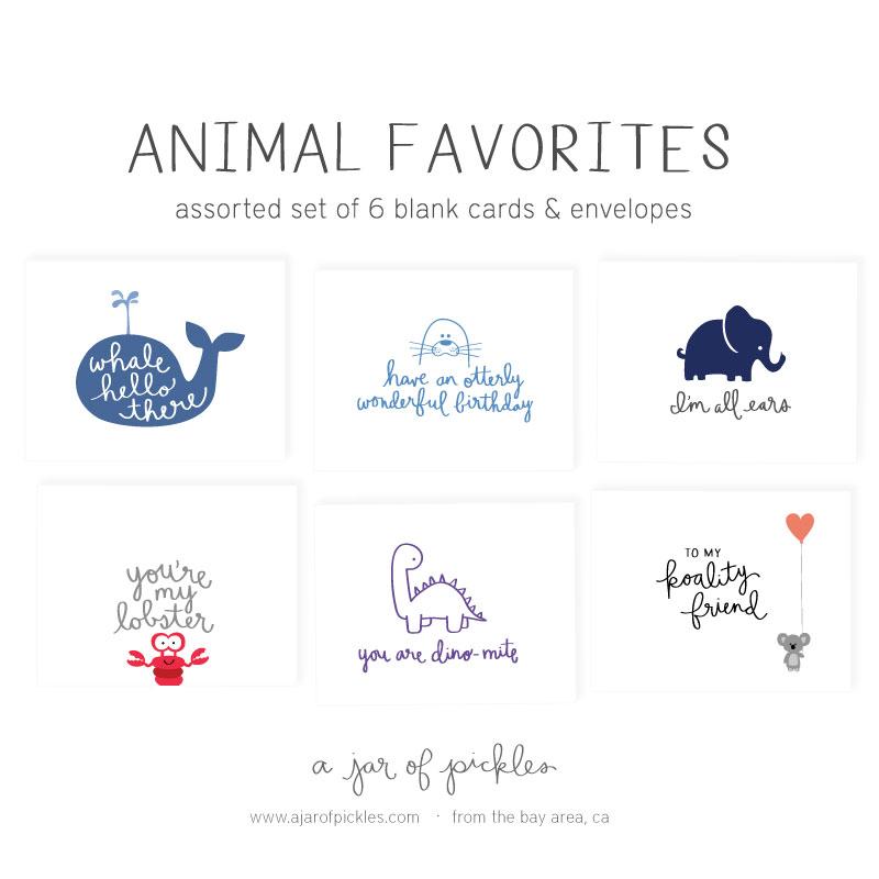 Animal Favorites Assorted Card Set assorted card set, sets A Jar of Pickles 