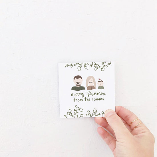 Custom Holiday: Family Portrait Gift Tags