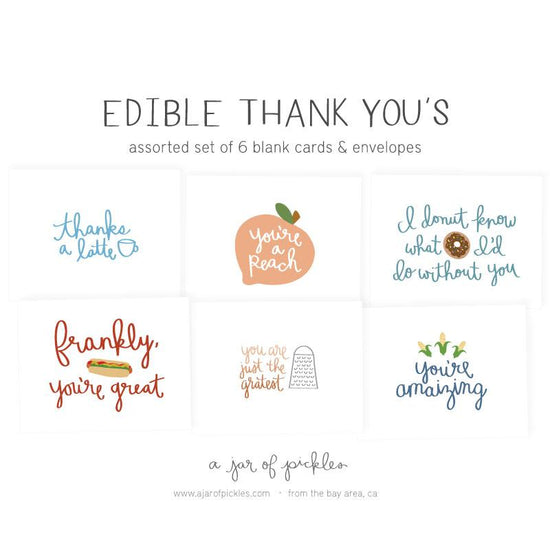 Edible Thank Yous Assorted Card Set assorted card set, sets A Jar of Pickles 