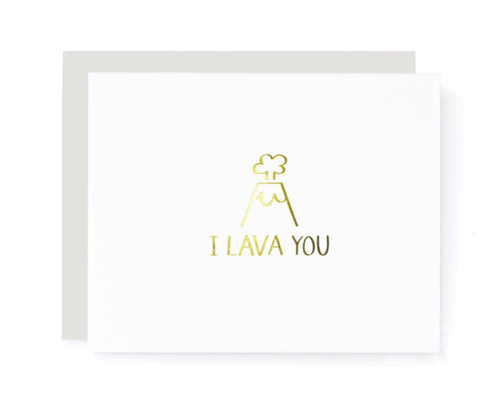 I Lava You Volcano Valentine's Gold Foil Card card A Jar of Pickles