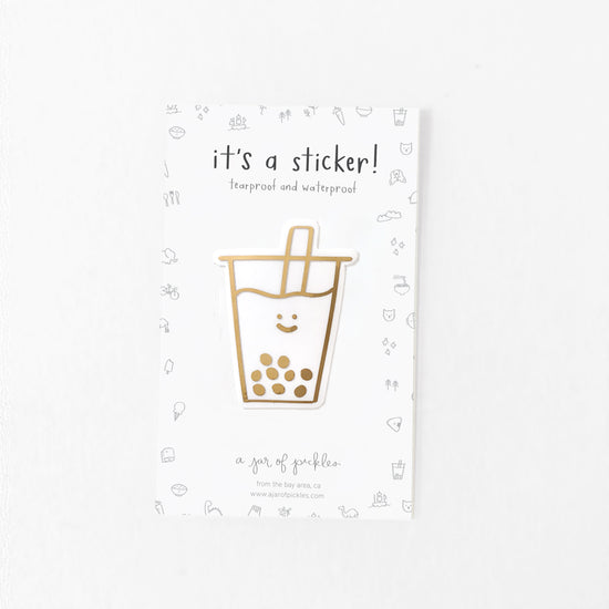 Load image into Gallery viewer, Boba Gold Foil Vinyl Sticker
