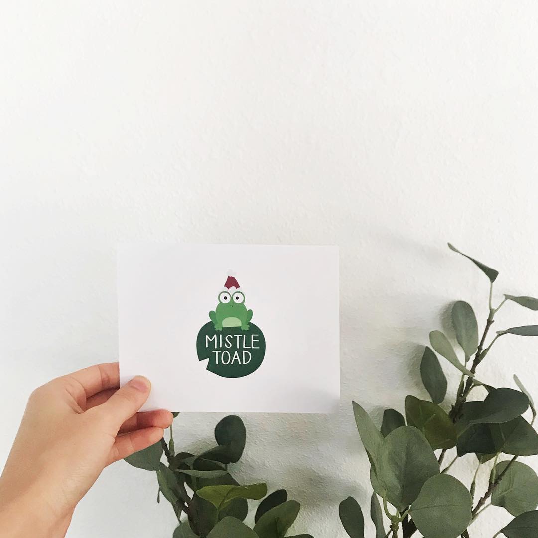 Mistle Toad Christmas Card card A Jar of Pickles