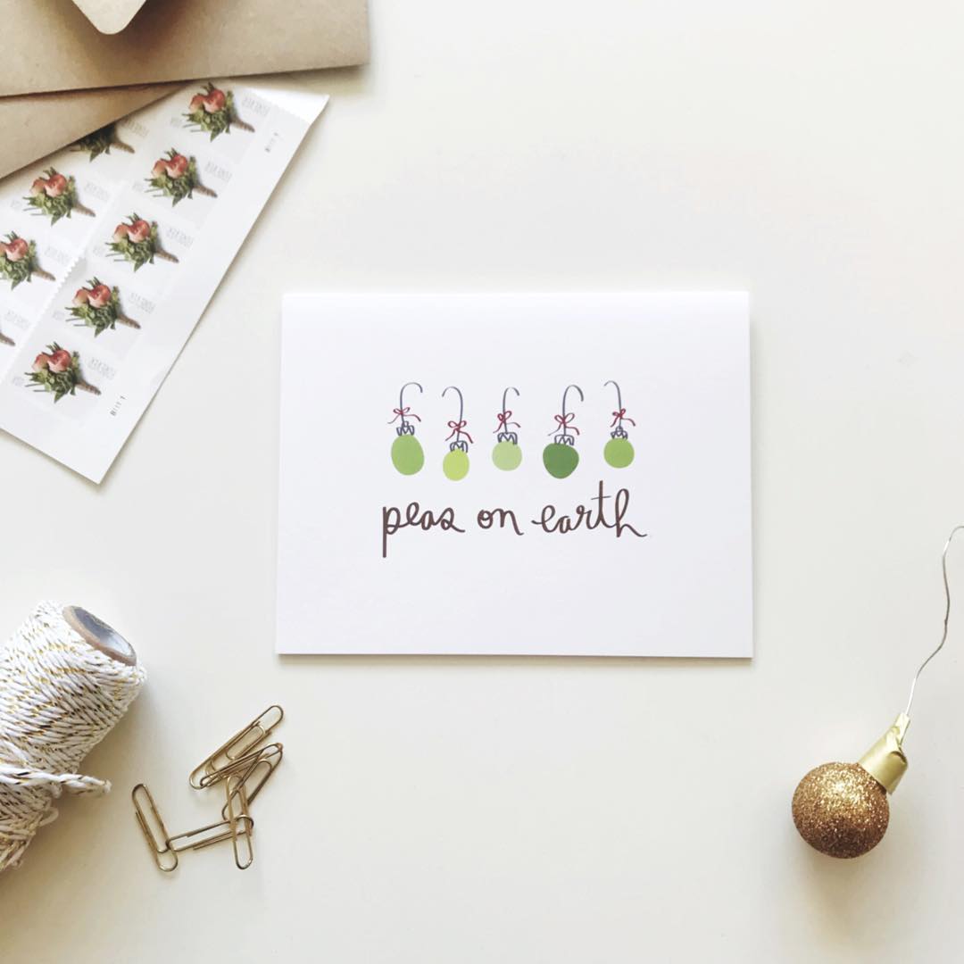 Peas on Earth Christmas Card card A Jar of Pickles
