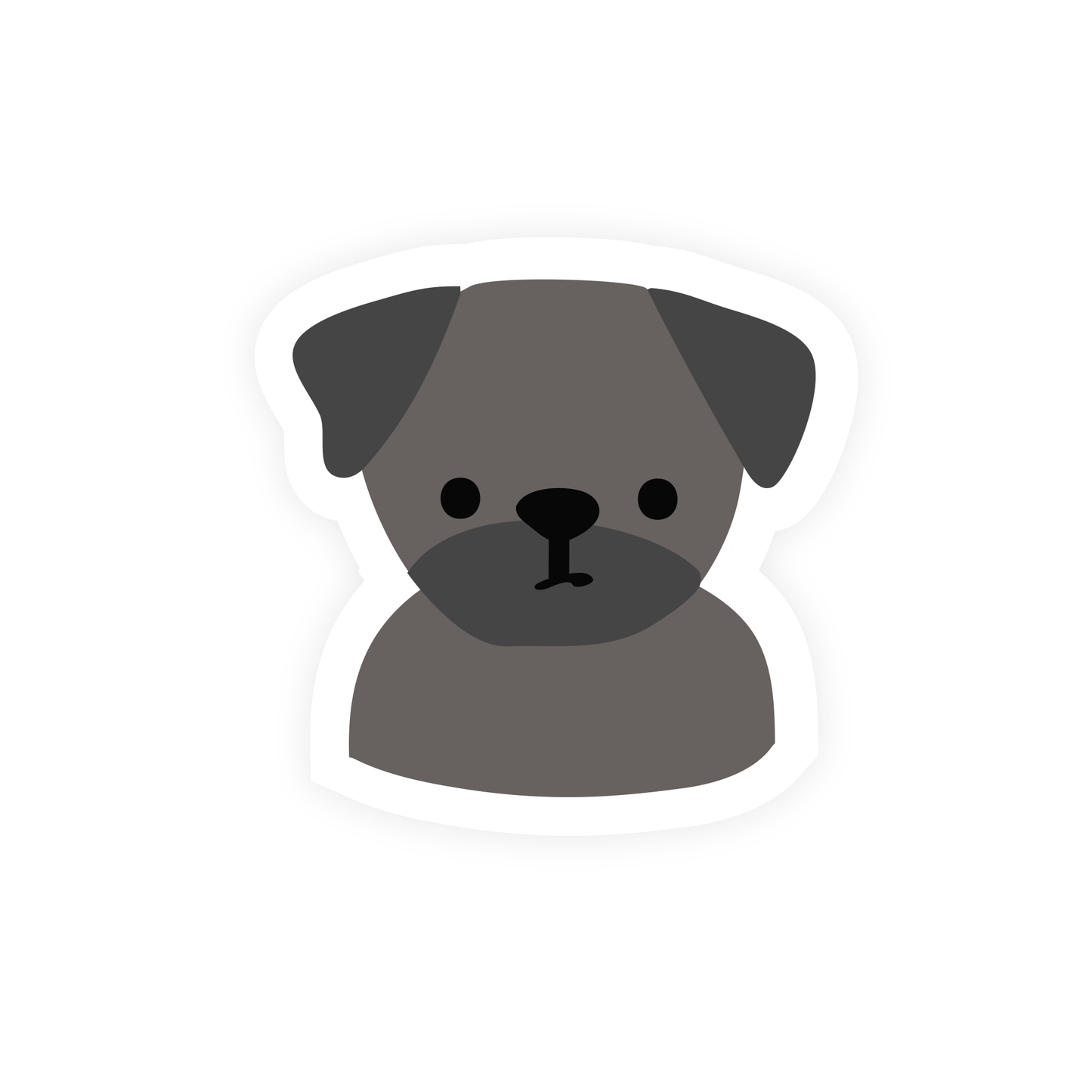 Pug Dog Vinyl Sticker A Jar of Pickles Black